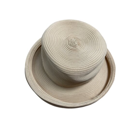 Vintage Frank Olive Gold Standard Neiman Marcus Breton Woven Kentucky Derby Hat - Picture 4 of 7